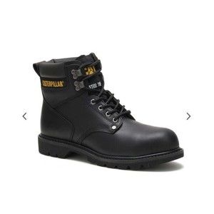 CAT Second Shift Steel Toe Work Boot Black Leather 13 W Wide Man caterpillar